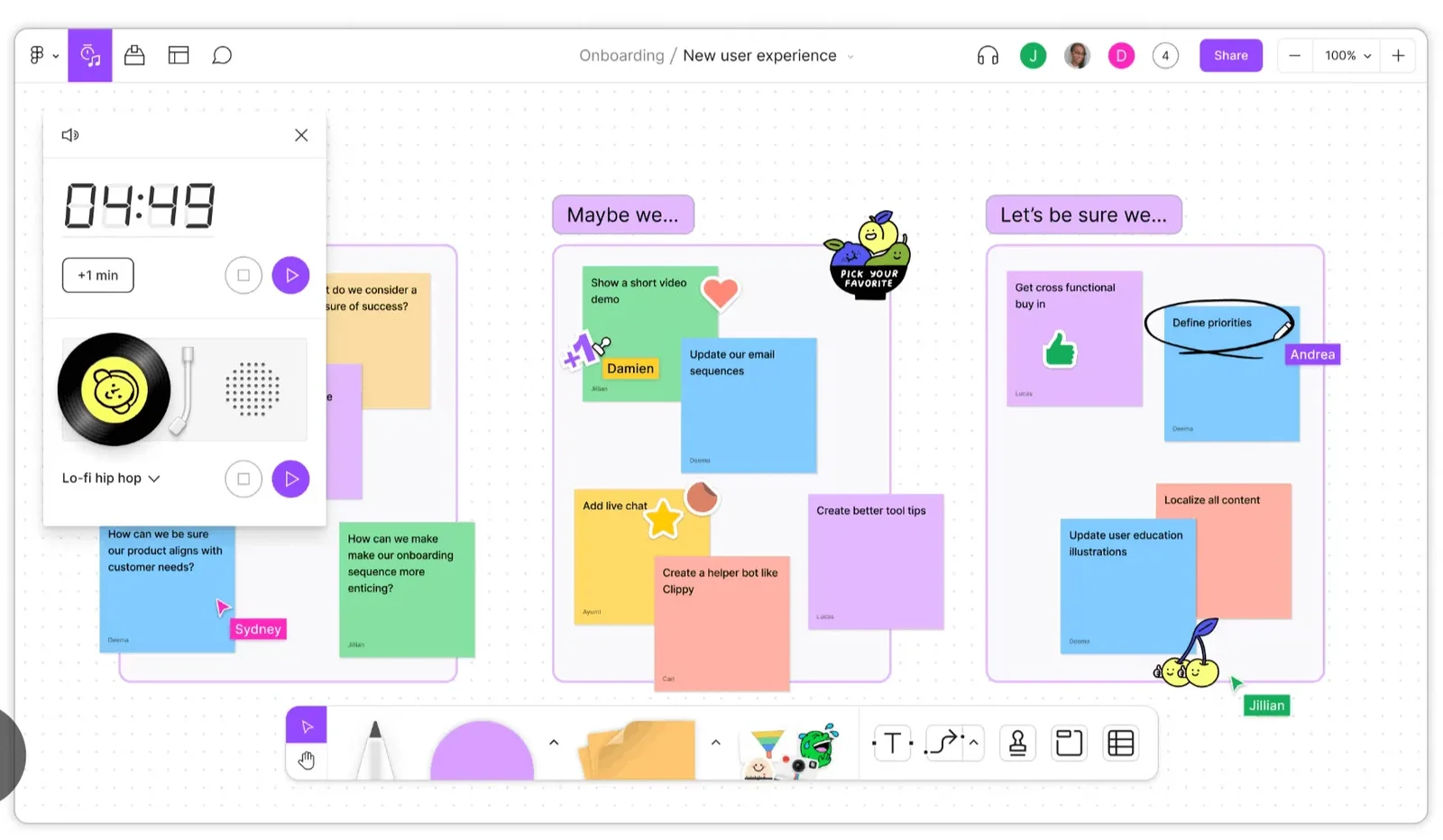 Research workshop on a FigJam board